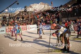19.02.2017, Hochfilzen, Austria (AUT): Arnd Peiffer (GER), Benedikt Doll (GER) - IBU world championships biathlon, mass men, Hochfilzen (AUT). www.nordicfocus.com. © NordicFocus. Every downloaded picture is fee-liable.