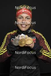 12.02.2017, Hochfilzen, Austria (AUT): Laura Dahlmeier (GER) - IBU world championships biathlon, medals, Hochfilzen (AUT). www.nordicfocus.com. © NordicFocus. Every downloaded picture is fee-liable.