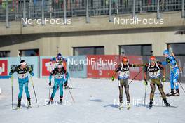 09.02.2017, Hochfilzen, Austria (AUT): Marie Dorin Habert (FRA), Quentin Fillon Maillet (FRA), Laura Dahlmeier (GER), Arnd Peiffer (GER) - IBU world championships biathlon, relay mixed, Hochfilzen (AUT). www.nordicfocus.com. © NordicFocus. Every downloaded picture is fee-liable.