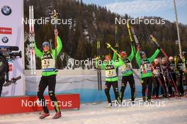 09.02.2017, Hochfilzen, Austria (AUT): Vanessa Hinz (GER), Laura Dahlmeier (GER), Arnd Peiffer (GER), Simon Schempp (GER) - IBU world championships biathlon, relay mixed, Hochfilzen (AUT). www.nordicfocus.com. © NordicFocus. Every downloaded picture is fee-liable.