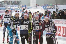 09.02.2017, Hochfilzen, Austria (AUT): Martin Fourcade (FRA), Quentin Fillon Maillet (FRA), Marie Dorin Habert (FRA), Anais Chevalier (FRA), (l-r) - IBU world championships biathlon, relay mixed, Hochfilzen (AUT). www.nordicfocus.com. © NordicFocus. Every downloaded picture is fee-liable.