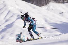 09.02.2017, Hochfilzen, Austria (AUT): Fuyuko Tachizaki (JPN) - IBU world championships biathlon, relay mixed, Hochfilzen (AUT). www.nordicfocus.com. © NordicFocus. Every downloaded picture is fee-liable.