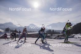 09.02.2017, Hochfilzen, Austria (AUT): Susan Dunklee (USA), Anais Chevalier (FRA), Hanna Oeberg (SWE), (l-r) - IBU world championships biathlon, relay mixed, Hochfilzen (AUT). www.nordicfocus.com. © NordicFocus. Every downloaded picture is fee-liable.