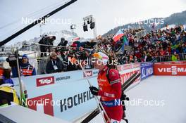 12.02.2017, Hochfilzen, Austria (AUT): Darya Domracheva (BLR) - IBU world championships biathlon, pursuit women, Hochfilzen (AUT). www.nordicfocus.com. © NordicFocus. Every downloaded picture is fee-liable.