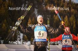 18.02.2017, Hochfilzen, Austria (AUT): Julian Eberhard (AUT), Simon Eder (AUT) - IBU world championships biathlon, relay men, Hochfilzen (AUT). www.nordicfocus.com. © NordicFocus. Every downloaded picture is fee-liable.