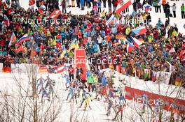 18.02.2017, Hochfilzen, Austria (AUT): Event Feature: men relay start- IBU world championships biathlon, relay men, Hochfilzen (AUT). www.nordicfocus.com. © NordicFocus. Every downloaded picture is fee-liable.