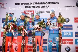 18.02.2017, Hochfilzen, Austria (AUT): Alexey Volkov (RUS), Maxim Tsvetkov (RUS), Anton Babikov (RUS), Anton Shipulin (RUS) - IBU world championships biathlon, relay men, Hochfilzen (AUT). www.nordicfocus.com. © NordicFocus. Every downloaded picture is fee-liable.