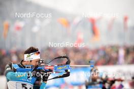 18.02.2017, Hochfilzen, Austria (AUT): Martin Fourcade (FRA) - IBU world championships biathlon, relay men, Hochfilzen (AUT). www.nordicfocus.com. © NordicFocus. Every downloaded picture is fee-liable.