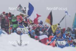 17.02.2017, Hochfilzen, Austria (AUT): Maren Hammerschmidt (GER), Federica Sanfilippo (ITA), (l-r) - IBU world championships biathlon, relay women, Hochfilzen (AUT). www.nordicfocus.com. © NordicFocus. Every downloaded picture is fee-liable.