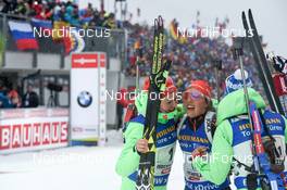 17.02.2017, Hochfilzen, Austria (AUT): Vanessa Hinz (GER), Maren Hammerschmidt (GER), Laura Dahlmeier (GER) - IBU world championships biathlon, relay women, Hochfilzen (AUT). www.nordicfocus.com. © NordicFocus. Every downloaded picture is fee-liable.