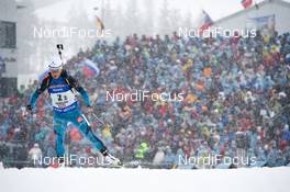 17.02.2017, Hochfilzen, Austria (AUT): Celia Aymonier (FRA) - IBU world championships biathlon, relay women, Hochfilzen (AUT). www.nordicfocus.com. © NordicFocus. Every downloaded picture is fee-liable.