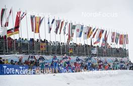17.02.2017, Hochfilzen, Austria (AUT): Vanessa Hinz (GER), Anais Chevalier (FRA), Lisa Vittozzi (ITA), Kaia Woeiebn Nicolaisen (NOR) - IBU world championships biathlon, relay women, Hochfilzen (AUT). www.nordicfocus.com. © NordicFocus. Every downloaded picture is fee-liable.