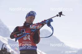 11.02.2017, Hochfilzen, Austria (AUT): Simon Schempp (GER), Simon Schempp (GER) - IBU world championships biathlon, sprint men, Hochfilzen (AUT). www.nordicfocus.com. © NordicFocus. Every downloaded picture is fee-liable.