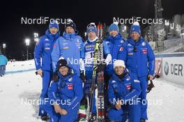 30.11.2017, Oestersund, Sweden, (SWE): Lukas Hofer (ITA) with his team - IBU world cup biathlon, individual men, Oestersund (SWE). www.nordicfocus.com. © Manzoni/NordicFocus. Every downloaded picture is fee-liable.