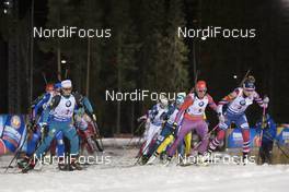 26.11.2017, Oestersund, Sweden, (SWE): Anais Chevalier (FRA), Susan Dunklee (USA), Ingrid Landmark Tandrevold (NOR), (l-r) - IBU world cup biathlon, relay mixed, Oestersund (SWE). www.nordicfocus.com. © Manzoni/NordicFocus. Every downloaded picture is fee-liable.