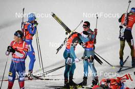 03.12.2017, Oestersund, Sweden, (SWE): Simon Fourcade (FRA), Quentin Fillon Maillet (FRA) - IBU world cup biathlon, pursuit men, Oestersund (SWE). www.nordicfocus.com. © Tumashov/NordicFocus. Every downloaded picture is fee-liable.