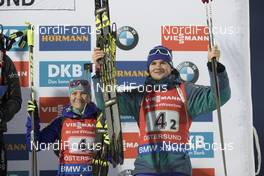 26.11.2017, Oestersund, Sweden, (SWE): Galina Vishnevskaya (KAZ), Maxim Braun (KAZ), (l-r) - IBU world cup biathlon, single mixed relay, Oestersund (SWE). www.nordicfocus.com. © Manzoni/NordicFocus. Every downloaded picture is fee-liable.