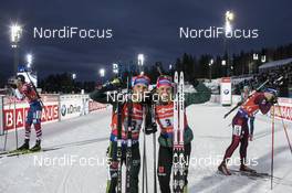 26.11.2017, Oestersund, Sweden, (SWE): Erik Lesser (GER), Vanessa Hinz (GER), (l-r) - IBU world cup biathlon, single mixed relay, Oestersund (SWE). www.nordicfocus.com. © Manzoni/NordicFocus. Every downloaded picture is fee-liable.