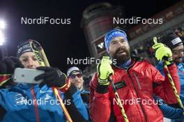 02.12.2017, Oestersund, Sweden, (SWE): Serafin Wiestner (SUI), Michael Roesch (BEL), (l-r) - IBU world cup biathlon, sprint men, Oestersund (SWE). www.nordicfocus.com. © Manzoni/NordicFocus. Every downloaded picture is fee-liable.