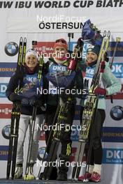 01.12.2017, Oestersund, Sweden, (SWE): Justine Braisaz (FRA), Denise Herrmann (GER), Yuliia Dzhima (UKR), (l-r) - IBU world cup biathlon, sprint women, Oestersund (SWE). www.nordicfocus.com. © Manzoni/NordicFocus. Every downloaded picture is fee-liable.