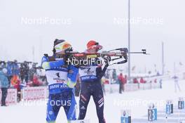 09.12.2017, Hochfilzen, Austria (AUT): Darya Domracheva (BLR), Anastasiya Kuzmina (SVK), (l-r) -  IBU world cup biathlon, pursuit women, Hochfilzen (AUT). www.nordicfocus.com. © Manzoni/NordicFocus. Every downloaded picture is fee-liable.