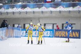 10.12.2017, Hochfilzen, Austria (AUT): Sebastian Samuelsson (SWE), Fredrik Lindstroem (SWE), (l-r) -  IBU world cup biathlon, relay men, Hochfilzen (AUT). www.nordicfocus.com. © Manzoni/NordicFocus. Every downloaded picture is fee-liable.