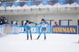 10.12.2017, Hochfilzen, Austria (AUT): Emilien Jacquelin (FRA), Quentin Fillon Maillet (FRA), (l-r) -  IBU world cup biathlon, relay men, Hochfilzen (AUT). www.nordicfocus.com. © Manzoni/NordicFocus. Every downloaded picture is fee-liable.