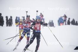 08.12.2017, Hochfilzen, Austria (AUT): Tiril Eckhoff (NOR), Galina Vishnevskaya (KAZ), (l-r) -  IBU world cup biathlon, sprint women, Hochfilzen (AUT). www.nordicfocus.com. © Manzoni/NordicFocus. Every downloaded picture is fee-liable.