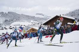 17.12.2017, Annecy-Le Grand Bornand, France (FRA): Valj Semerenko (UKR), Anais Bescond (FRA), Laura Dahlmeier (GER), (l-r) -  IBU world cup biathlon, mass women, Annecy-Le Grand Bornand (FRA). www.nordicfocus.com. © Manzoni/NordicFocus. Every downloaded picture is fee-liable.