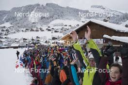 17.12.2017, Annecy-Le Grand Bornand, France (FRA): Event Feature: enthusiastic crowd and fans alongside the track -  IBU world cup biathlon, mass women, Annecy-Le Grand Bornand (FRA). www.nordicfocus.com. © Manzoni/NordicFocus. Every downloaded picture is fee-liable.