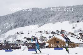 17.12.2017, Annecy-Le Grand Bornand, France (FRA): Justine Braisaz (FRA), Denise Herrmann (GER), (l-r) -  IBU world cup biathlon, mass women, Annecy-Le Grand Bornand (FRA). www.nordicfocus.com. © Manzoni/NordicFocus. Every downloaded picture is fee-liable.