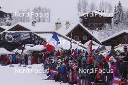 17.12.2017, Annecy-Le Grand Bornand, France (FRA): Event Feature: enthusiastic crowd and fans alongside the track -  IBU world cup biathlon, mass women, Annecy-Le Grand Bornand (FRA). www.nordicfocus.com. © Manzoni/NordicFocus. Every downloaded picture is fee-liable.