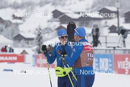 15.12.2017, Annecy-Le Grand Bornand, France (FRA): Tim Burke (USA), Per Nilsson (SWE), coach team USA -  IBU world cup biathlon, sprint men, Annecy-Le Grand Bornand (FRA). www.nordicfocus.com. © Manzoni/NordicFocus. Every downloaded picture is fee-liable.