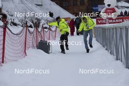 14.12.2017, Annecy-Le Grand Bornand, France (FRA): Joshua Preiswerk (SUI), Biathlonworld TV, Marian Hiller (GER), Biathlonworld TV -  IBU world cup biathlon, sprint women, Annecy-Le Grand Bornand (FRA). www.nordicfocus.com. © Manzoni/NordicFocus. Every downloaded picture is fee-liable.