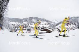 13.12.2017, Annecy-Le Grand Bornand, France (FRA): Peppe Femling (SWE), Jesper Nelin (SWE), Fredrik Lindstroem (SWE), (l-r) -  IBU world cup biathlon, training, Annecy-Le Grand Bornand (FRA). www.nordicfocus.com. © Manzoni/NordicFocus. Every downloaded picture is fee-liable.