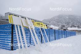13.12.2017, Annecy-Le Grand Bornand, France (FRA): Event Feature: track signs wait to be placed -  IBU world cup biathlon, training, Annecy-Le Grand Bornand (FRA). www.nordicfocus.com. © Manzoni/NordicFocus. Every downloaded picture is fee-liable.
