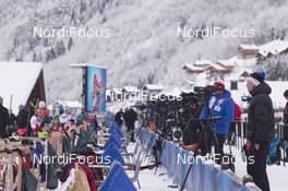 13.12.2017, Annecy-Le Grand Bornand, France (FRA): Event Feature: Overview over the shooting range with the coaches -  IBU world cup biathlon, training, Annecy-Le Grand Bornand (FRA). www.nordicfocus.com. © Manzoni/NordicFocus. Every downloaded picture is fee-liable.