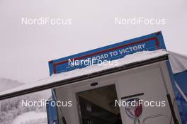13.12.2017, Annecy-Le Grand Bornand, France (FRA): Event Feature: promise on the Czech Team Truck -  IBU world cup biathlon, training, Annecy-Le Grand Bornand (FRA). www.nordicfocus.com. © Manzoni/NordicFocus. Every downloaded picture is fee-liable.