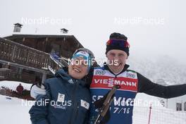 13.12.2017, Annecy-Le Grand Bornand, France (FRA): Anastasiya Merkushyna (UKR), Peter Blom (SWE), Madshus Race Service, (l-r) -  IBU world cup biathlon, training, Annecy-Le Grand Bornand (FRA). www.nordicfocus.com. © Manzoni/NordicFocus. Every downloaded picture is fee-liable.
