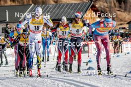 01.01.2017, Val Mustair, Switzerland (SUI): Marcus Hellner (SWE), Simen Hegstad Krueger (NOR), Martin Johnsrud Sundby (NOR), Sergey Ustiugov (RUS), (l-r)  - FIS world cup cross-country, tour de ski, mass men, Val Mustair (SUI). www.nordicfocus.com. © Modica/NordicFocus. Every downloaded picture is fee-liable.
