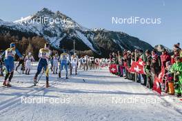 01.01.2017, Val Mustair, Switzerland (SUI): Peeter Kummel (EST), Axel Ekstroem (SWE), Raido Rankel (EST), (l-r)  - FIS world cup cross-country, tour de ski, mass men, Val Mustair (SUI). www.nordicfocus.com. © Modica/NordicFocus. Every downloaded picture is fee-liable.