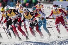 01.01.2017, Val Mustair, Switzerland (SUI): Emil Iversen (NOR), Didrik Toenseth (NOR), Maciej Starega (POL), Alex Harvey (CAN), (l-r)  - FIS world cup cross-country, tour de ski, mass men, Val Mustair (SUI). www.nordicfocus.com. © Modica/NordicFocus. Every downloaded picture is fee-liable.