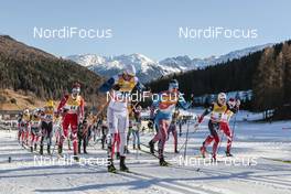 01.01.2017, Val Mustair, Switzerland (SUI): Len Valjas (CAN), Andrew Young (GBR), Sergey Ustiugov (RUS), Finn Haagen Krogh (NOR), (l-r)  - FIS world cup cross-country, tour de ski, mass men, Val Mustair (SUI). www.nordicfocus.com. © Modica/NordicFocus. Every downloaded picture is fee-liable.