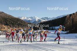 01.01.2017, Val Mustair, Switzerland (SUI): Len Valjas (CAN), Andrew Young (GBR), Finn Haagen Krogh (NOR), Sergey Ustiugov (RUS), Alex Harvey (CAN), Martin Johnsrud Sundby (NOR) - FIS world cup cross-country, tour de ski, mass men, Val Mustair (SUI). www.nordicfocus.com. © Modica/NordicFocus. Every downloaded picture is fee-liable.