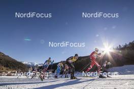 01.01.2017, Val Mustair, Switzerland (SUI): Alexey Chervotkin (RUS), Roman Furger (SUI), Len Valjas (CAN), (l-r)  - FIS world cup cross-country, tour de ski, mass men, Val Mustair (SUI). www.nordicfocus.com. © Modica/NordicFocus. Every downloaded picture is fee-liable.