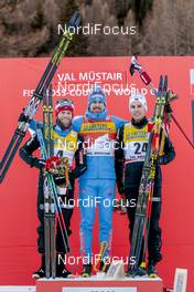 01.01.2017, Val Mustair, Switzerland (SUI): Martin Johnsrud Sundby (NOR), Sergey Ustiugov (RUS), Didrik Toenseth (NOR), (l-r), (l-r) - FIS world cup cross-country, tour de ski, mass men, Val Mustair (SUI). www.nordicfocus.com. © Modica/NordicFocus. Every downloaded picture is fee-liable.