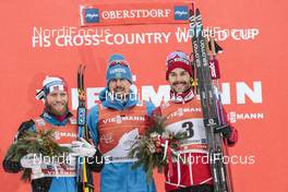 04.01.2017, Oberstdorf, Germany (GER): Martin Johnsrud Sundby (NOR), Sergey Ustiugov (RUS), Alex Harvey (CAN), (l-r) - FIS world cup cross-country, tour de ski, pursuit men, Oberstdorf (GER). www.nordicfocus.com. © Modica/NordicFocus. Every downloaded picture is fee-liable.