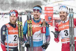04.01.2017, Oberstdorf, Germany (GER): Martin Johnsrud Sundby (NOR), Sergey Ustiugov (RUS), Alex Harvey (CAN), (l-r) - FIS world cup cross-country, tour de ski, pursuit men, Oberstdorf (GER). www.nordicfocus.com. © Modica/NordicFocus. Every downloaded picture is fee-liable.