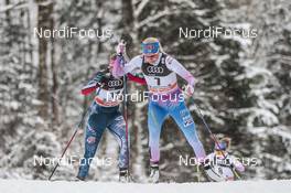 04.01.2017, Oberstdorf, Germany (GER): Sadie Bjornsen (USA), Anne Kylloenen (FIN), (l-r)  - FIS world cup cross-country, tour de ski, pursuit women, Oberstdorf (GER). www.nordicfocus.com. © Modica/NordicFocus. Every downloaded picture is fee-liable.
