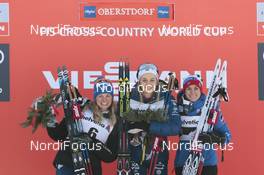 03.01.2017, Oberstdorf, Germany (GER): Jessica Diggins (USA), Stina Nilsson (SWE), Heidi Weng (NOR), (l-r) - FIS world cup cross-country, tour de ski, skiathlon women, Oberstdorf (GER). www.nordicfocus.com. © Modica/NordicFocus. Every downloaded picture is fee-liable.